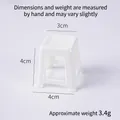 Miniature white plastic stool dollhouse furniture model toy 4cm height stool - White