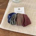 Set of 4 high-elastic seamless hair ties in navy, olive, brown, and wine red tones - Set of 4 / Practical Autumn Series