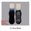 Gradient grey yoga socks with non-slip silicone grips and arch support for pilates - 37-42 / Grey Black-Waist Band