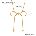 Elegante collana a farfalla in acciaio al titanio dorato con catena a serpente regolabile - Collana a Fiocco / Collana Oro