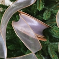 Pale lavender organza ribbon with gold metallic edges for festive Christmas tree decor - Silver Grey with Gold Rim