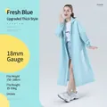 Reusable light blue EVA raincoat for adults with 0.18mm thickness and snap buttons - Fresh Blue (130g)