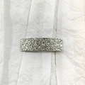 Silver rectangular hair clip with full crystal pavé inlay and metallic finish - 17# Silver (Granular Texture)