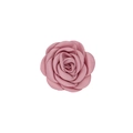 Detail of dusty pink handmade satin camellia flower with textured fabric layers - Dark Korean Pink