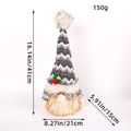 Christmas light-up sequin gnome doll in grey stripes with dimensions 41x21cm - Extra Large Grey Faceless Light Ball