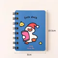 Blue A7 spiral notebook featuring a cute cartoon sleeping duck and Luck Duck text - Lucky Duck