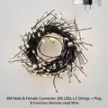 LED cluster string lights in warm white with 400 LEDs and remote control set - 12m 400LED Plug-in Set / Black Wire Warm White