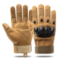 Khaki tactical gloves with hard knuckle protection and anti-slip palm grip - L / Soft Shell Protection-Full Finger / Sand