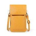 Minimalist mustard yellow touchscreen phone bag in textured vegan leather crossbody style - Touchscreen / Yellow