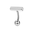 Piercing all'ombelico in acciaio inossidabile argento con barra rettangolare e sfera - Stile 34