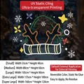 Christmas reindeer horn and hat static window stickers in five various sizes - Small (55*40CM) / Colorful
