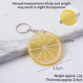Creative 5.5cm yellow PVC simulation lemon slice keychain with realistic fruit texture - 5.5cm Small Yellow Lemon Slice - Keychain