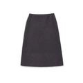 Flat lay of dark grey knitted A-line skirt with detailed texture on white background - S / Dark Grey Skirt