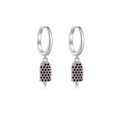 Orecchini a forma di gelato in argento S925 con zirconi viola brillanti - Argento 925 / Stile Gelato Argento (MME657-1)