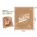 Brown oil-proof paper bread bag with Baking Handmade logo measuring 21x24cm and 1cm seal - Baking Series / 21x25cm (100 Pieces/Pack) / Yellow