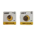 Macro di batterie a bottone alcaline Vinnic L626F e L921F da 1,5V nella confezione - Batterie di Ricambio (AG4/AG6)