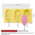 Gelbe Silikon-Eisform mit 3 Kavitäten in Hasen- und Bärenform mit weißem Deckel - 3-Kavität Hase & Bär - Zufällige Mehrfarbig