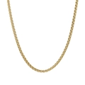 Cadena de caja redonda bañada en oro de 14k con acabado metálico liso sobre fondo blanco - 55cm/Cadena de caja redonda / Oro de 14K