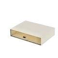 Minimalist cream white drawer organizer with gold ripple texture and black handle - Milky Yellow 1-Drawer