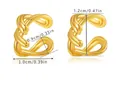 Detailed size chart showing height 1.2cm and weight 2.7g for the gold ear cuff - Modern Twist KE0898