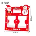 Five-piece red Christmas gift box carrier featuring Santa Claus and snowman motifs - Handheld Basket Snowman Santa 5 Sets