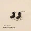 Miniature black plastic rain boots for dollhouse decor, 2cm size Christmas accessory - No.83 - 1.9cm Black Mini Ankle Boots
