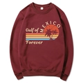 Burgundy Gulf of Mexico vintage hoodie in size M, long sleeve loose fit sweatshirt - S / Burgundy