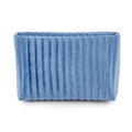 Vertical blue velvet quilted cosmetic bag with soft texture and professional finish - Trapezoid Light Blue