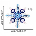 Detailed close-up of snowflake embroidery patch with 7cm size and 1.5g weight info - Snowflake Patch 24#