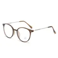 Gafas anti-luz azul con montura ámbar translúcida y patillas finas de metal plateado - Té Frío - Plata / Sin Graduación Filtro Luz Azul