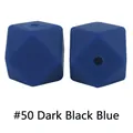 Perle in silicone ottagonali blu scuro da 17mm per gioielli da dentizione fai-da-te - 50# Blu Scuro