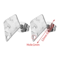 Silver geometric stainless steel earring post with textured finish and 12mm size - Tag Shape / Steel