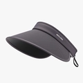 Women's foldable dark grey sun visor with wide brim and adjustable strap for UV protection - Gray