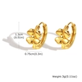 Golden clover hoop earrings detail showing 1.3cm height and 0.75cm width dimensions - Four-Leaf Clover