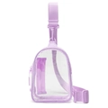Transparent PVC waterproof waist bag with purple trim and adjustable nylon strap - Light Purple