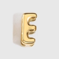 Gold-toned puffy bubble letter E charm for DIY jewelry and personalized bracelets - Letter E / Gold
