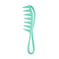 Wide-tooth mint green comb for long curly hair made of durable plastic material - Green