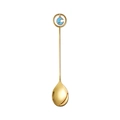 Golden 304 stainless steel dessert spoon with blue moon and star pendant charm - Gold Spoon Blue Moon Pendant