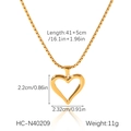 Detaillierte technische Daten für vergoldete Halskette mit hohlem Herzanhänger in 18K - Gold (HC-N40209)