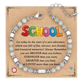 4mm bohemian pink zebra stone beaded bracelet with adjustable lobster clasp on gift card - First Day of School Card Style / With Card / Amazonite