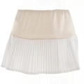 Dettaglio di minigonna a pieghe beige e bianca con pannello in vita a contrasto elevato - L / Cachi/Bianco
