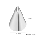 Small stainless steel piping tip nozzle with 29mm height and 17.4mm base diameter - Style 48