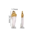 White horn pendant with gold stainless steel loop for DIY jewelry making and charms - Gold-White