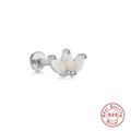 S925 sterling silver flat back stud with three white opal stones in crown shape - Silver #1 (Crown)