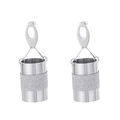 Silver drop earrings with cylindrical pendants featuring frosted and polished textures - Silver Cylindrical Frosted Pendant Style (KE31447-D)