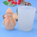 Detail of Christmas snowman silicone mold featuring intricate knitted sweater texture and scarf - Scarf Snowman
