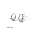 Orecchini a cerchio in acciaio inossidabile argento con perle di metallo lucido - Stile 1.7cm / Stile Argento (YYE023700-P)