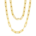 S925 sterling silver gold plated paperclip chain necklace with Italian lobster clasp - 2.2mm/40CM / 14K Gold