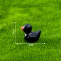 Miniature black resin duck figurine, 1.5x1.8cm size for micro landscape decor - Black