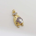 Exquisite gold-plated cartoon charm with purple and white zircon stones for jewelry DIY - 15-Cartoon Monster Figure